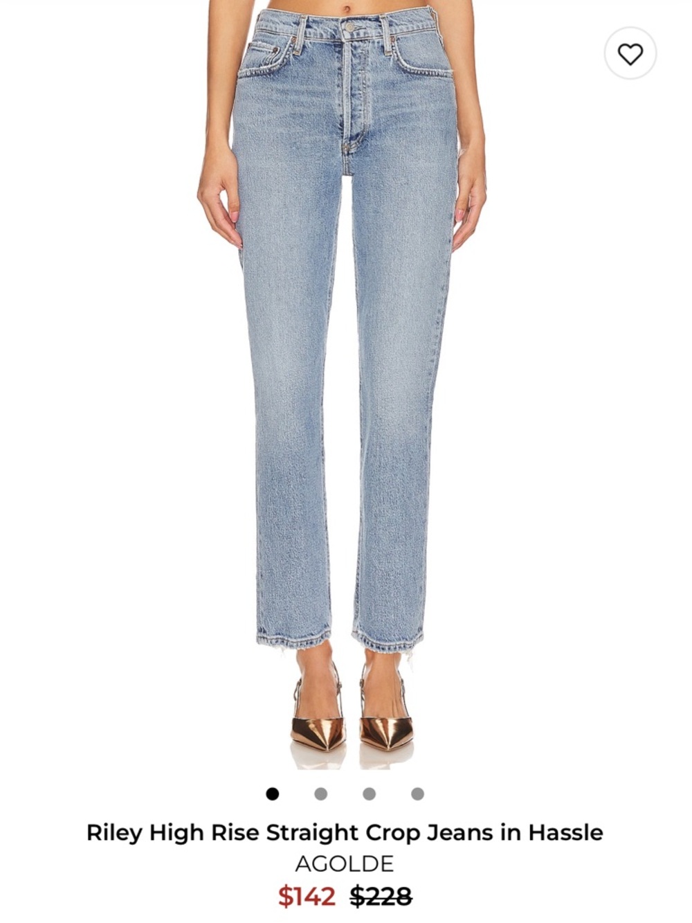 Agolde Riley High-Rise Straight Crop Jeans in Hassle Light Blue